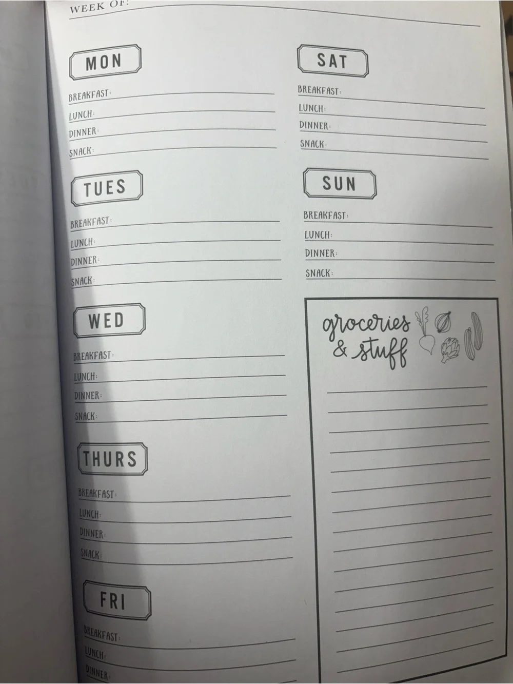Weekly Meal Planner - White & Yellow Cover